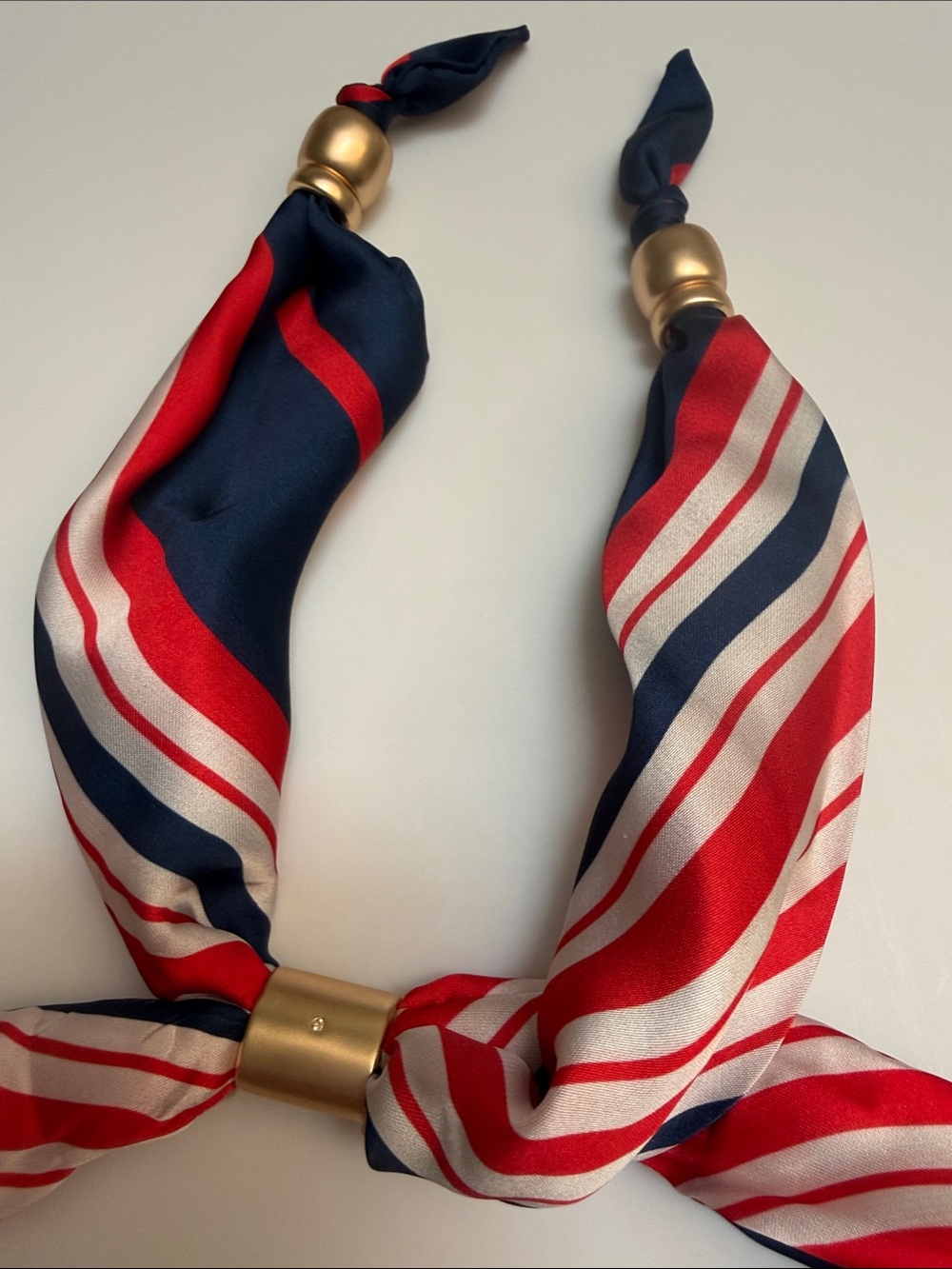 ❤️💙  Piper K red white blue Patriotic Americana adjustable scarf necklace July 4 - Picture 3 of 4